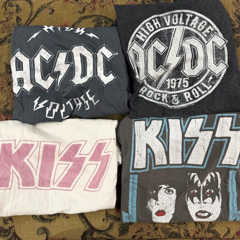 AC/DC and KISS Classic Graphic T-Shirt Lot